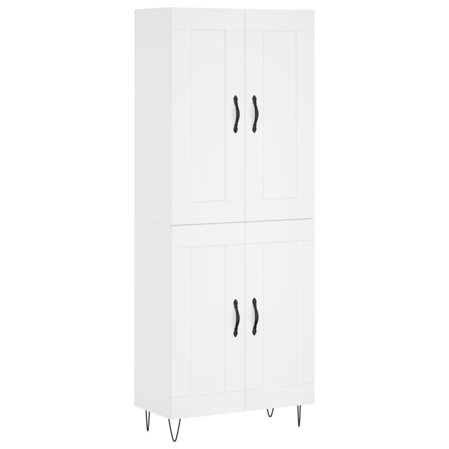 Hoge Kast 69,5X34X180 Cm Bewerkt Hout Wit