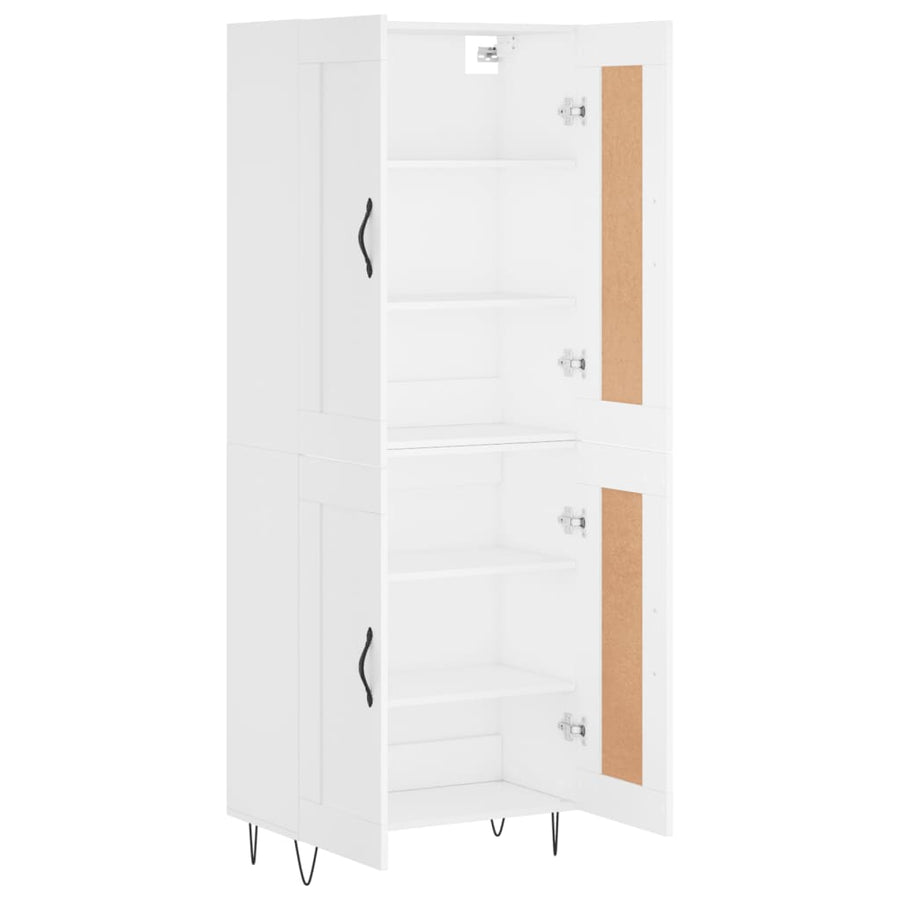 Hoge Kast 69,5X34X180 Cm Bewerkt Hout Wit