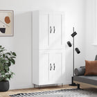 Tall cabinet 69.5x34x180 cm engineered wood white