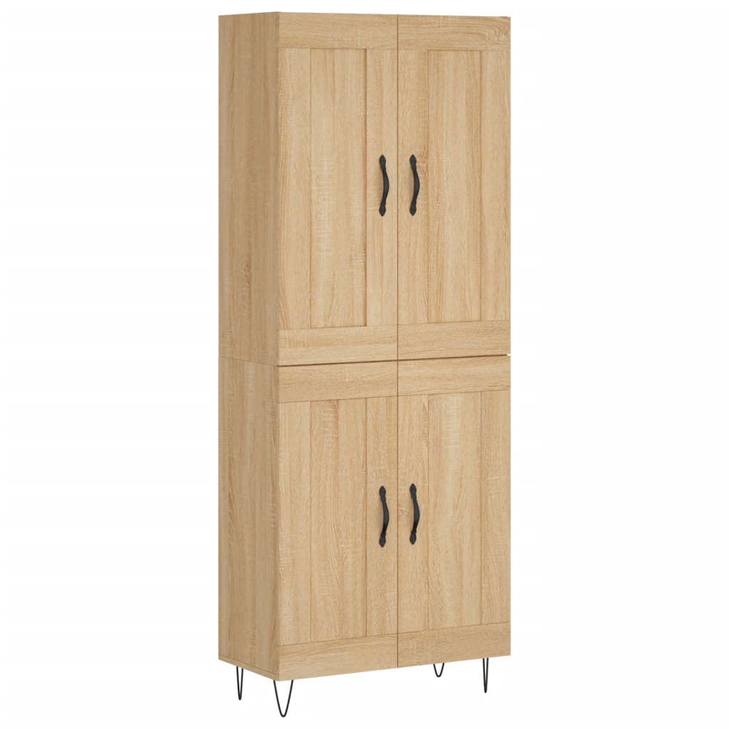 Hoge Kast 69,5X34X180 Cm Bewerkt Hout Kleurig Sonoma eiken