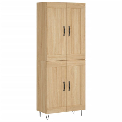 Hoge Kast 69,5X34X180 Cm Bewerkt Hout Kleurig Sonoma eiken