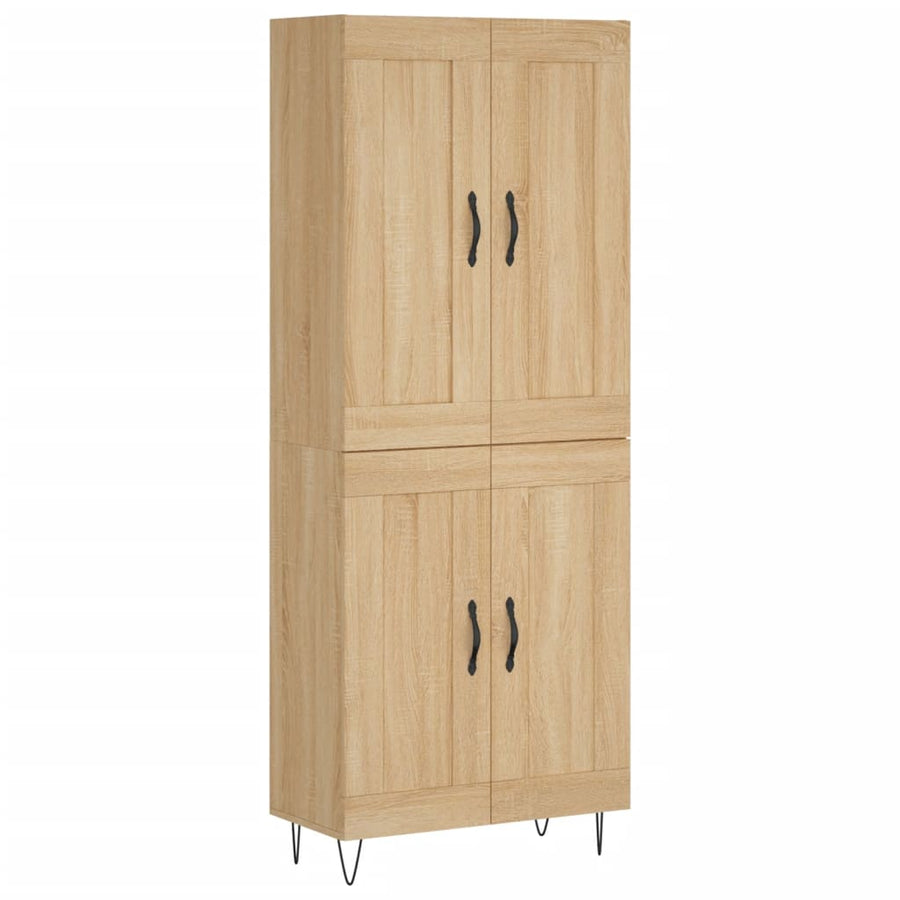 Hoge Kast 69,5X34X180 Cm Bewerkt Hout Kleurig Sonoma eiken