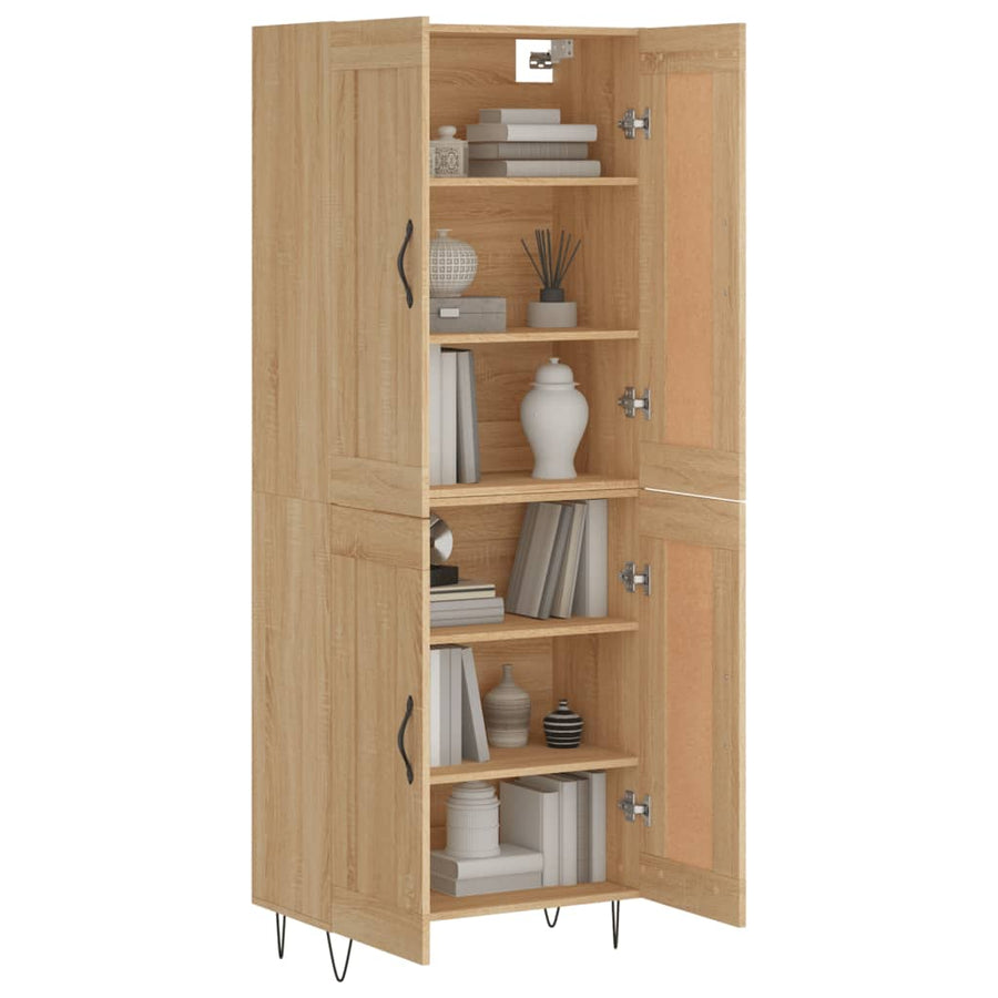 Hoge Kast 69,5X34X180 Cm Bewerkt Hout Kleurig Sonoma eiken