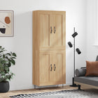 Hoge kast 69,5x34x180 cm bewerkt hout sonoma eiken