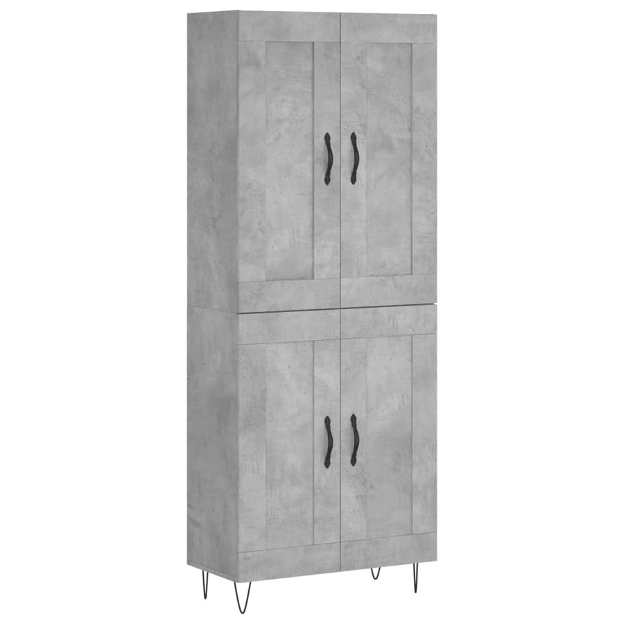 Hoge Kast 69,5X34X180 Cm Bewerkt Hout Betongrijs