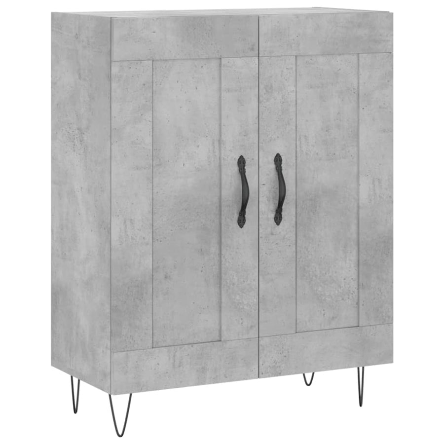 Hoge Kast 69,5X34X180 Cm Bewerkt Hout Betongrijs