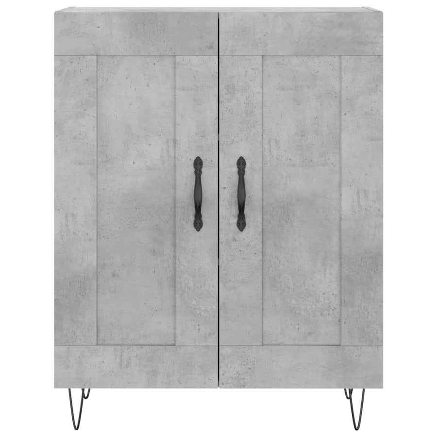 Hoge Kast 69,5X34X180 Cm Bewerkt Hout Betongrijs