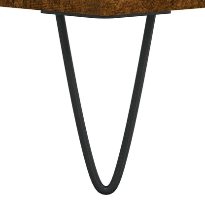 Hoge Kast 69,5X34X80 Cm Bewerkt Hout Kleurig Gerookt eiken 2 houten deuren