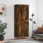 Hoge kast 69,5x34x180 cm bewerkt hout gerookt eiken