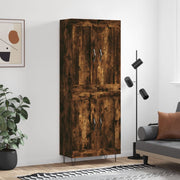 Hoge kast 69,5x34x80 cm bewerkt hout gerookt eiken
