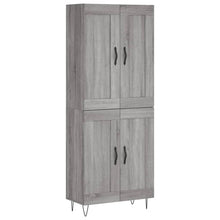 Hoge Kast 69,5X34X180 Cm Bewerkt Hout Grijs Sonoma Eikenkleurig 2 houten deuren