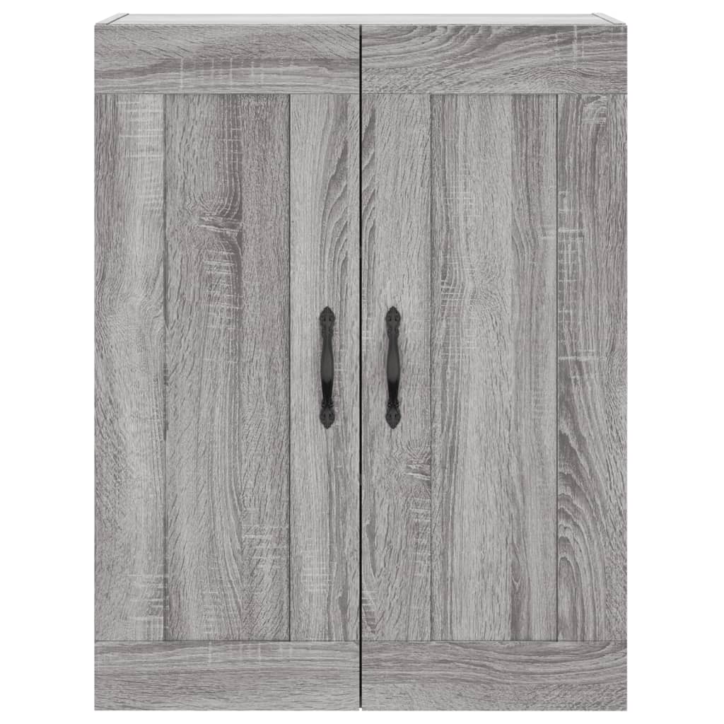 Hoge Kast 69,5X34X180 Cm Bewerkt Hout Grijs Sonoma Eikenkleurig 2 houten deuren
