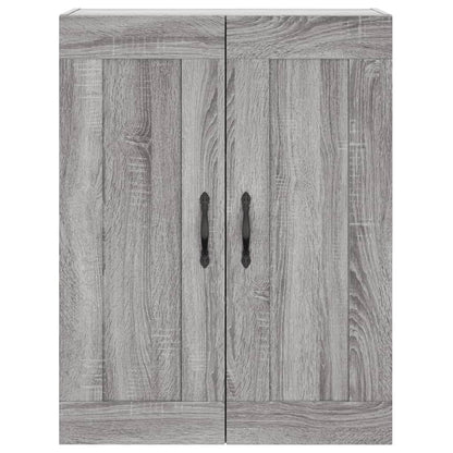Hoge Kast 69,5X34X180 Cm Bewerkt Hout Grijs Sonoma Eikenkleurig 2 houten deuren