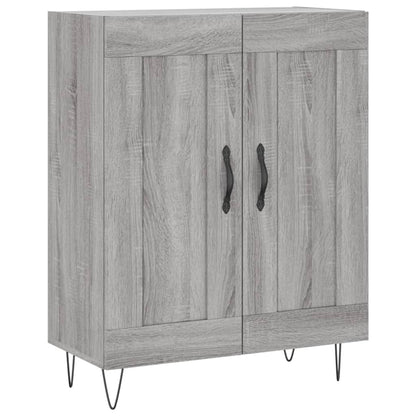 Hoge Kast 69,5X34X180 Cm Bewerkt Hout Grijs Sonoma Eikenkleurig 2 houten deuren