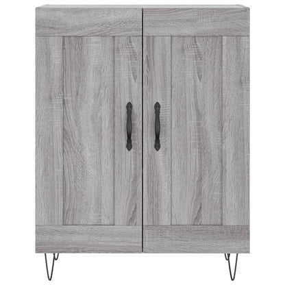 Hoge Kast 69,5X34X180 Cm Bewerkt Hout Grijs Sonoma Eikenkleurig 2 houten deuren
