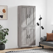 Hoge Kast 69,5X34X180 Cm Bewerkt Hout Grijs Sonoma Eikenkleurig 2 houten deuren