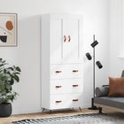 Tall cabinet 69.5x34x180 cm engineered wood white