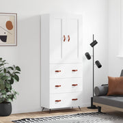 Tall cabinet 69.5x34x180 cm engineered wood white