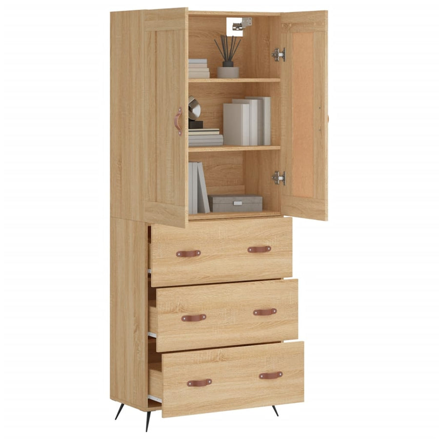 Hoge kast 69,5x34x180 cm bewerkt hout sonoma eikenkleurig