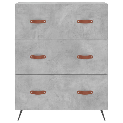 Hoge kast 69,5x34x180 cm bewerkt hout betongrijs