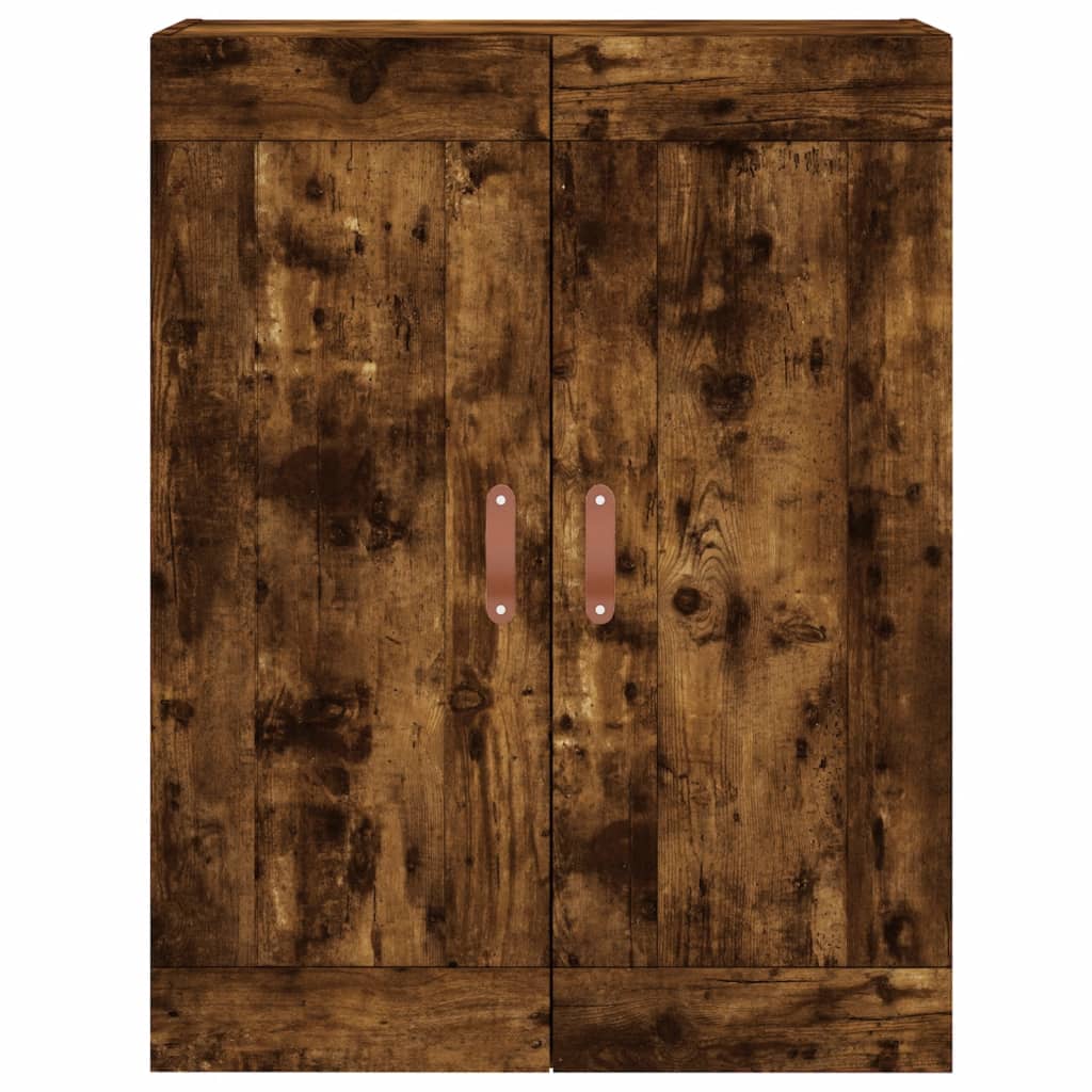 Hoge kast 69,5x34x180 cm bewerkt hout gerookt eikenkleurig