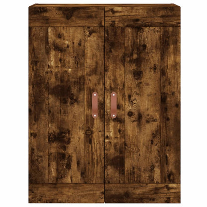 Hoge kast 69,5x34x180 cm bewerkt hout gerookt eikenkleurig