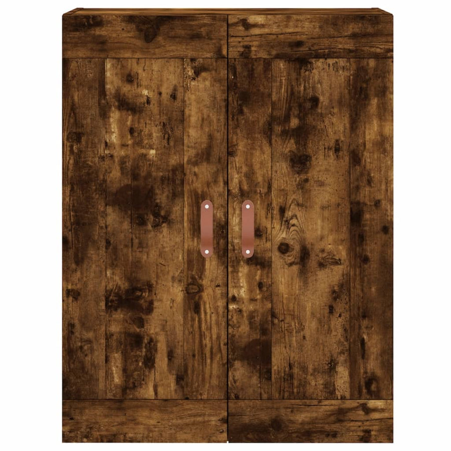 Hoge kast 69,5x34x180 cm bewerkt hout gerookt eikenkleurig