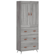 Hoge kast 69,5x34x180 cm bewerkt hout grijs sonoma eikenkleurig