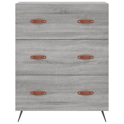 Hoge kast 69,5x34x180 cm bewerkt hout grijs sonoma eikenkleurig