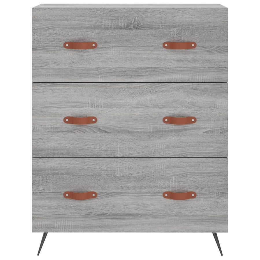 Hoge kast 69,5x34x180 cm bewerkt hout grijs sonoma eikenkleurig