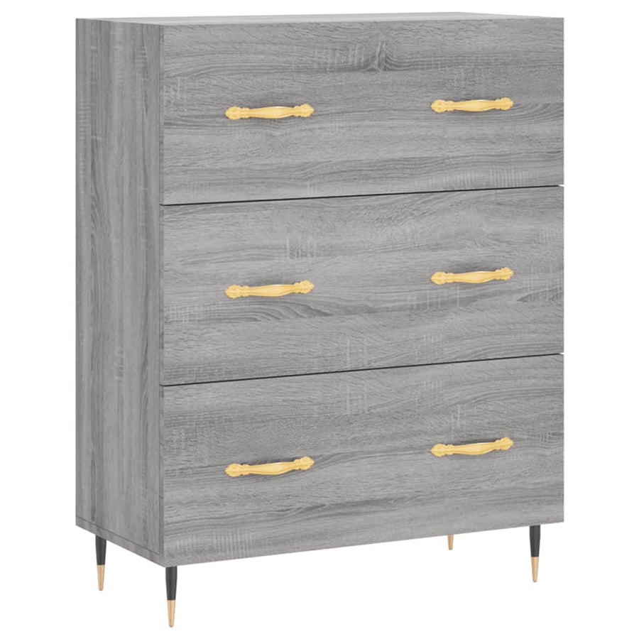 Hoge Kast 69,5X34X180 Cm Bewerkt Hout Grijs Sonoma Eikenkleurig