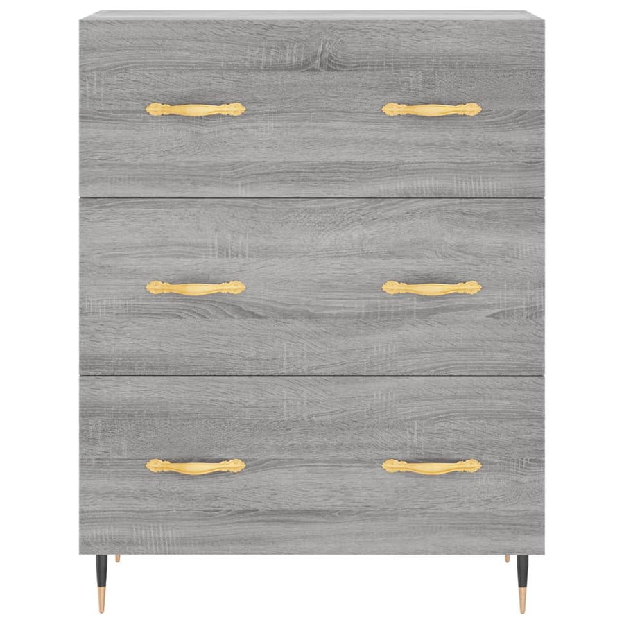 Hoge Kast 69,5X34X180 Cm Bewerkt Hout Grijs Sonoma Eikenkleurig