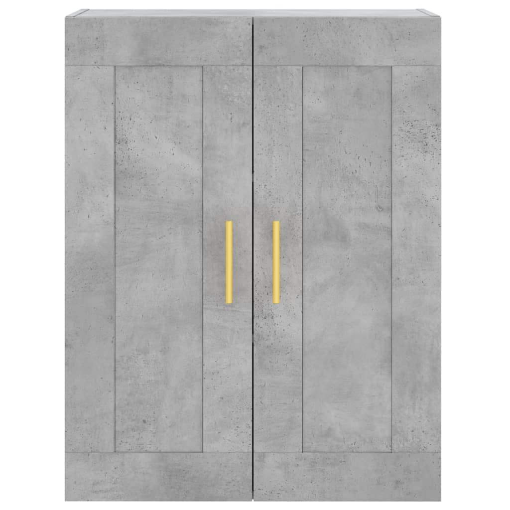 Hoge Kast 69,5X34X180 Cm Bewerkt Hout Betongrijs