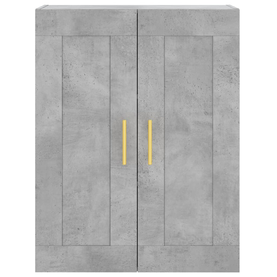 Hoge Kast 69,5X34X180 Cm Bewerkt Hout Betongrijs