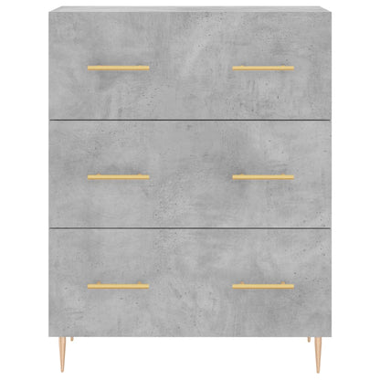 Hoge Kast 69,5X34X180 Cm Bewerkt Hout Betongrijs