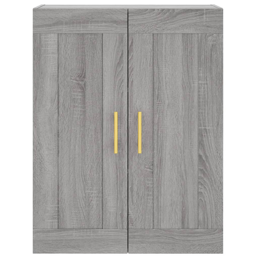 Hoge Kast 69,5X34X180 Cm Bewerkt Hout Eikenkleurig Grijs sonoma