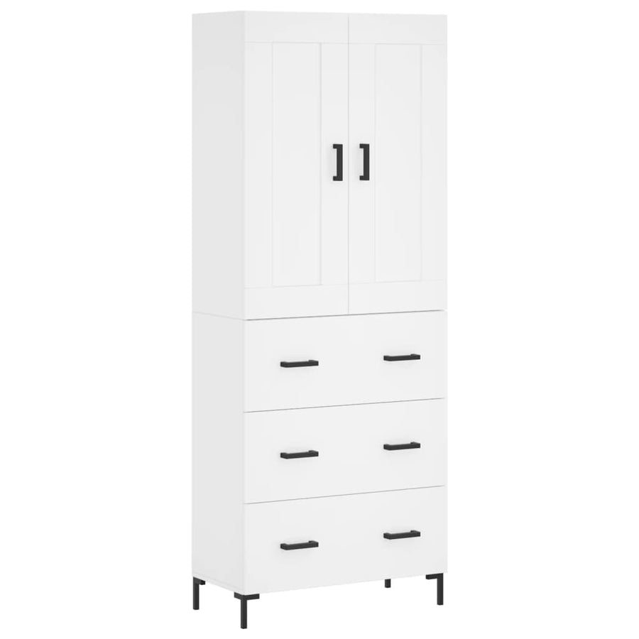 Hoge Kast 69,5X34X180 Cm Bewerkt Hout Wit