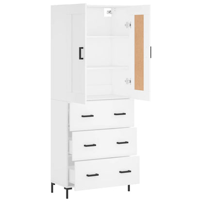 Hoge Kast 69,5X34X180 Cm Bewerkt Hout Wit