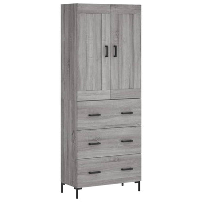 Hoge Kast 69,5X34X180 Cm Bewerkt Hout Grijs Sonoma Eikenkleurig