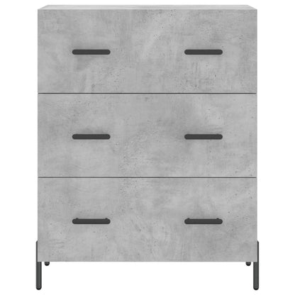 Hoge Kast 69,5X34X180 Cm Bewerkt Hout Betongrijs