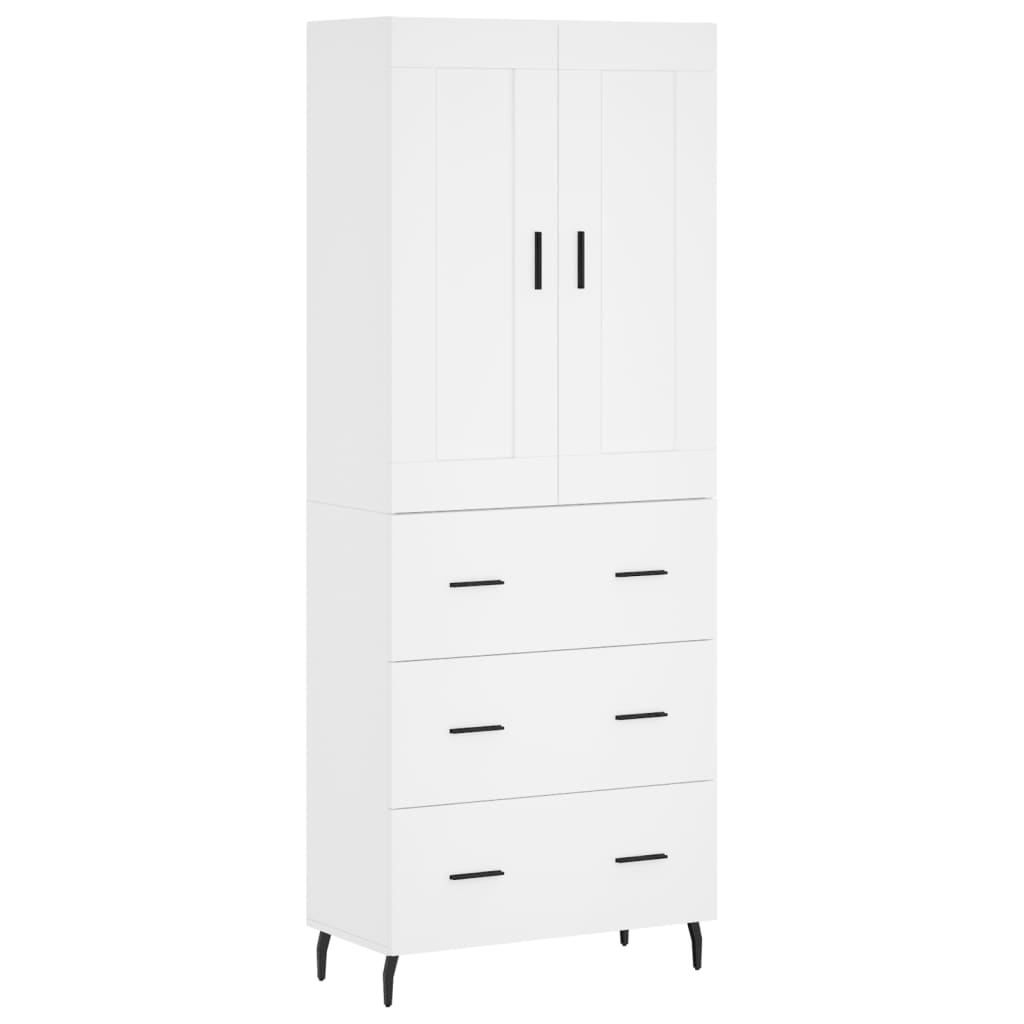Hoge Kast 69,5X34X180 Cm Bewerkt Hout Wit