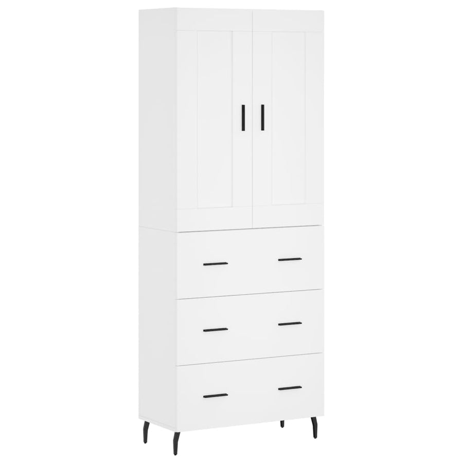 Hoge Kast 69,5X34X180 Cm Bewerkt Hout Wit