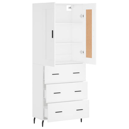Hoge Kast 69,5X34X180 Cm Bewerkt Hout Wit