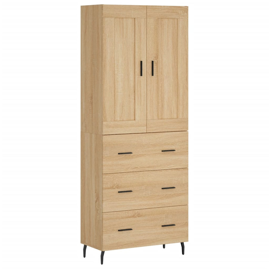 Hoge Kast 69,5X34X180 Cm Bewerkt Hout Kleurig Sonoma eiken