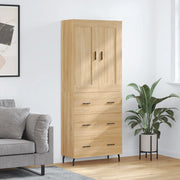 Hoge kast 69,5x34x180 cm bewerkt hout sonoma eiken