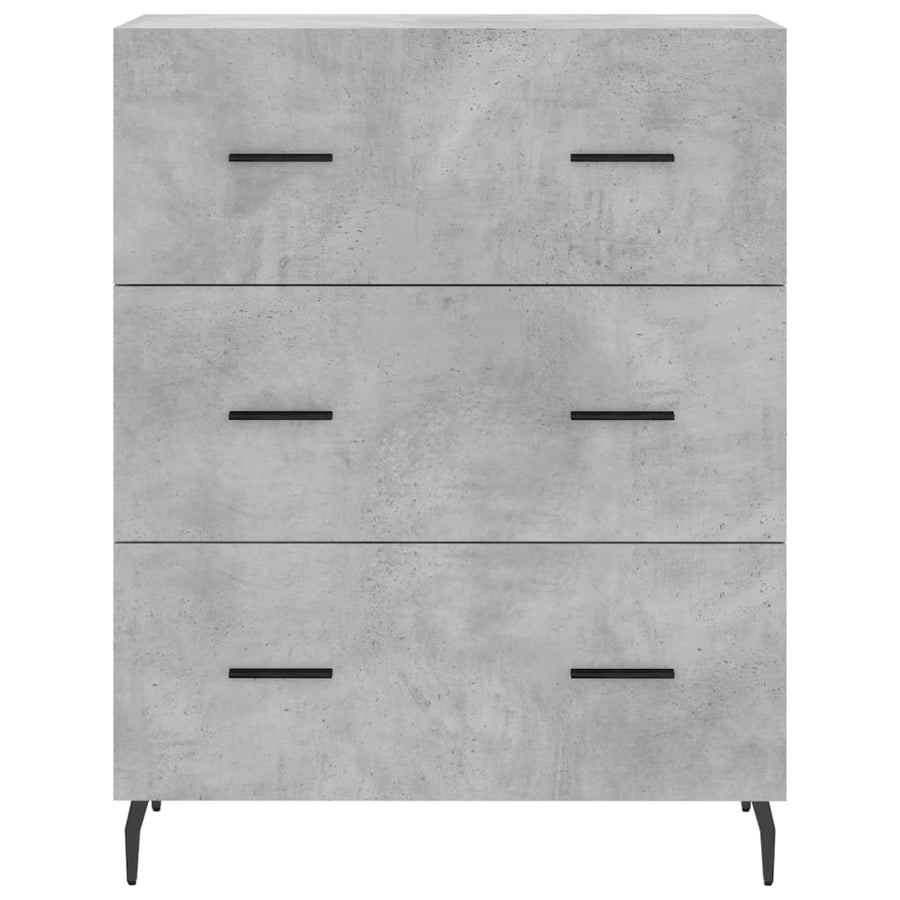Hoge Kast 69,5X34X180 Cm Bewerkt Hout Betongrijs