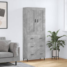 Hoge Kast 69,5X34X180 Cm Bewerkt Hout Betongrijs