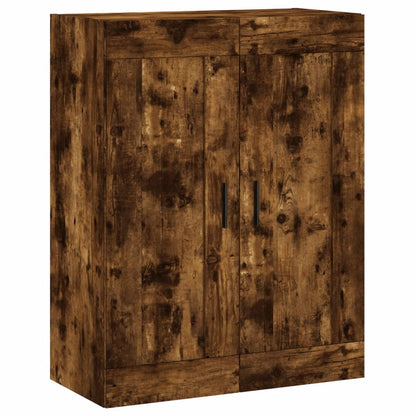 Hoge Kast 69,5X34X180 Cm Bewerkt Hout Kleurig Gerookt eiken