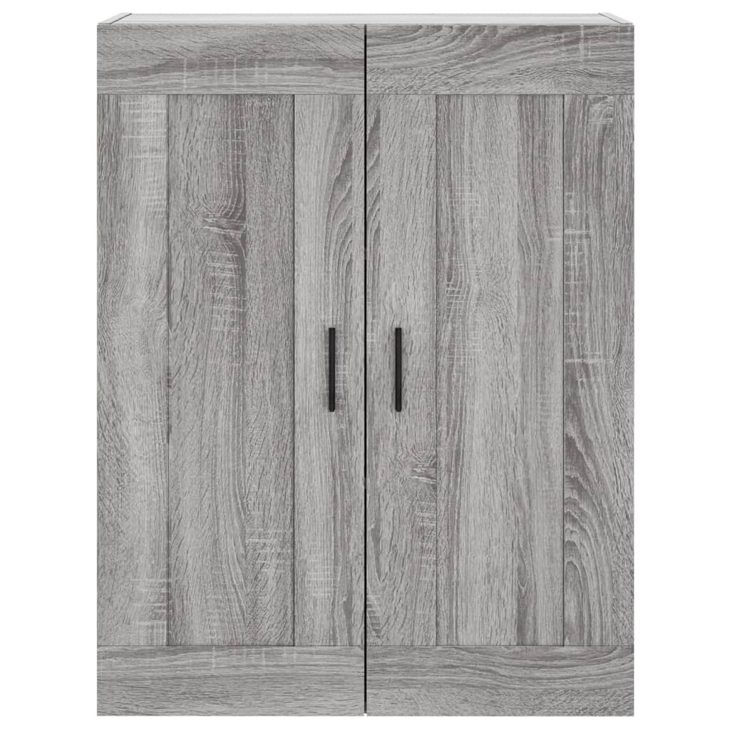 Hoge Kast 69,5X34X180 Cm Bewerkt Hout Eikenkleurig Grijs sonoma