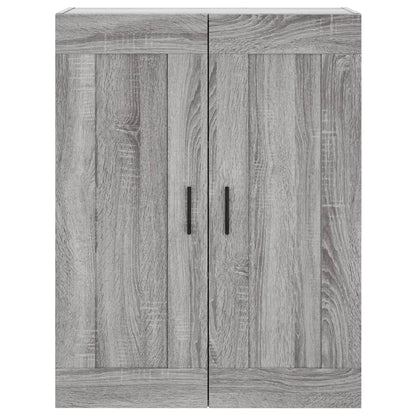 Hoge Kast 69,5X34X180 Cm Bewerkt Hout Eikenkleurig Grijs sonoma